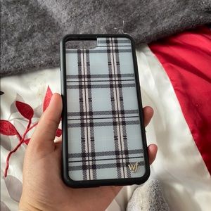 IPhone 8+ blue plaid wildflower case